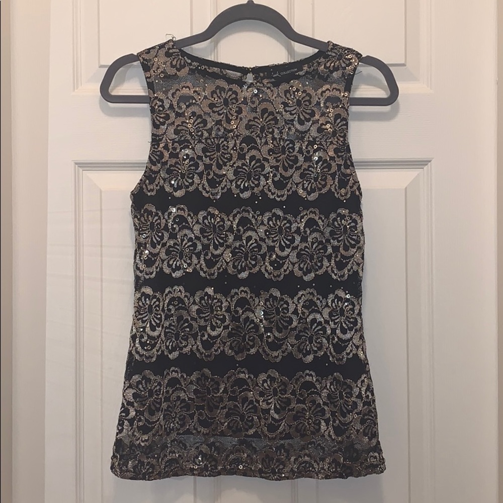 Black & Gold Sequin Blousr